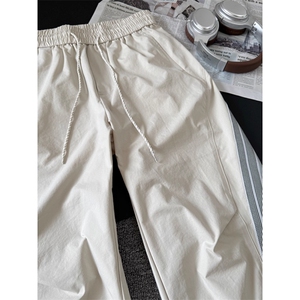1506/QSK290/P42美式拼接条纹运动工装裤男速干直筒阔腿裤图片