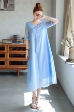 连衣裙2022年夏季纯色时尚简约个性百搭潮流中长款，女装连衣裙，韩宇舍