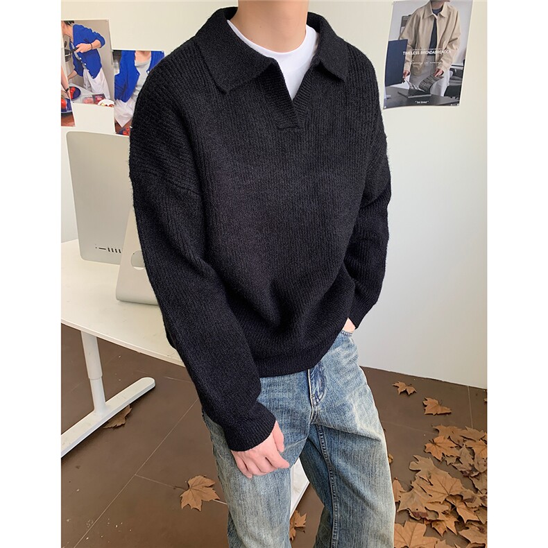 MY04高品质翻领套头毛衣P82，男装针织衫/毛衣，星座702(原615)