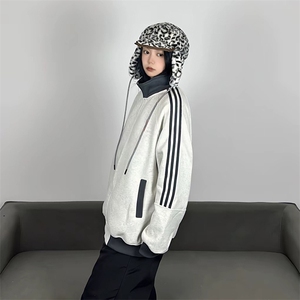 抖音得物高品质 美式高街重磅结构设计拼接织带立领卫衣外套 CM42图片