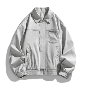 JK8867-P78 L-9XL2025秋冬新款大码翻领夹克外套 控138图片