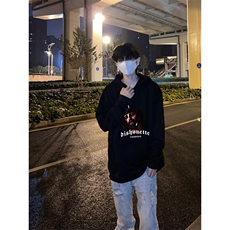 耶稣头像印花LOGO男女情侣潮牌连帽卫衣，男装卫衣，星座310A-4