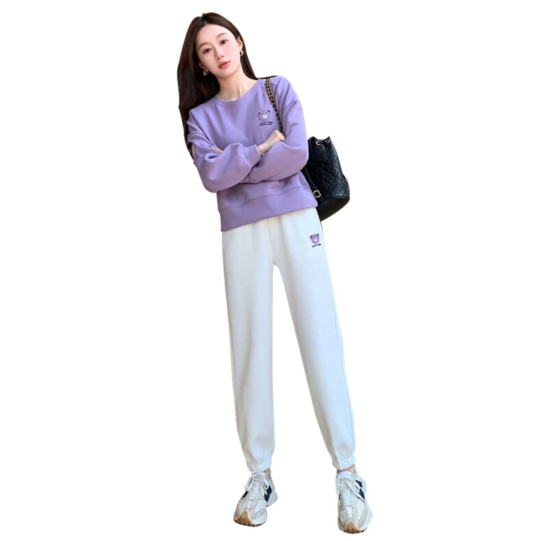 高端可外穿家居服女款春秋款秋季纯棉长袖休闲运动居家服睡衣套装,女装套装/套裙,梦懿尔
