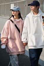 22秋装新品情侣卫衣连帽卫衣简约绣花外套宽松上衣G1017P68男，女装短外套，电商A339