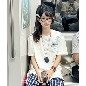 万针全刺绣解构设计260克重磅双纱纯棉高品质美式高街短袖T恤特35图片