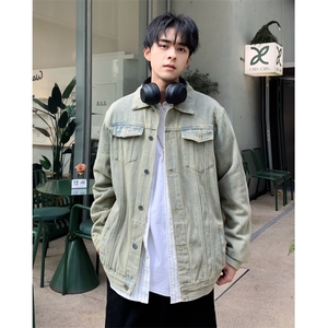 秋冬潮流石磨洗日系宽松版多口袋牛仔外套男士潮牌工装夹克 JK699图片