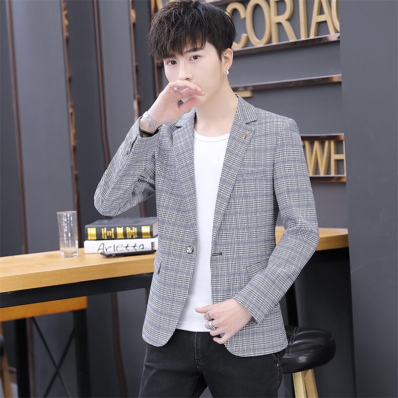 秋季新款韩版修身商务休闲小西服男工作服正装男新郎礼服X08-P85,男装西服,星座1206（原A206）