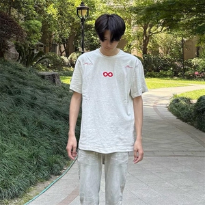 万针全刺绣解构设计260克重磅双纱纯棉高品质美式高街短袖T恤特35图片