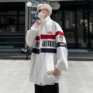 A739-P70 秋季新款高街潮牌刺绣夹克美式复古宽松休闲机车服外套图片