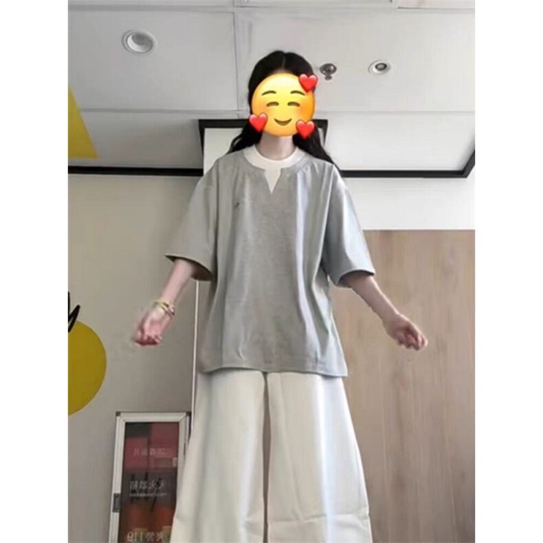 H0596-P35假两件夏季宽松型新款T恤女,女装T恤,星座617A-2