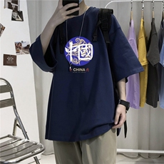 CL1男女中性圆领短袖半袖T恤衫外套大码印花学生夏TEE潮宽松，男装T恤，星座115A-3