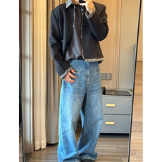 美式复古短款小香风夹克cleanfit撞色拼接翻领外套男上衣WT628，男装夹克，星座601-1
