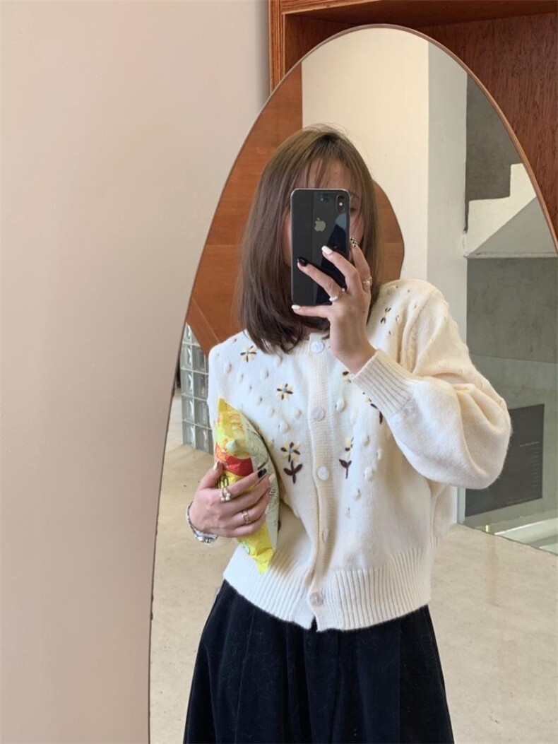 温柔钩花设计针织开衫～，其它，MISS(2F)