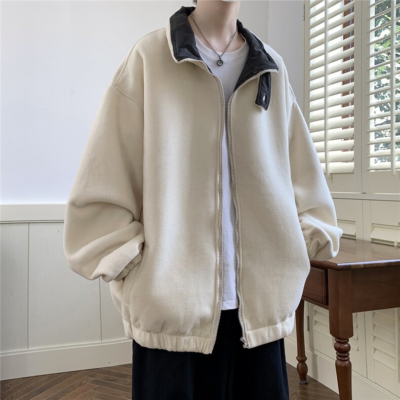 春秋重磅摇粒绒外套加厚夹克日系上衣小众款1016-1 JK63 P85 K115图片