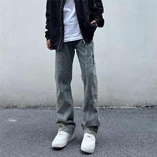 美式高街vibe风直筒长裤欧美痞帅男hiphop复古水洗牛仔裤，男装牛仔裤，星座301D-4(原星座1004-4）