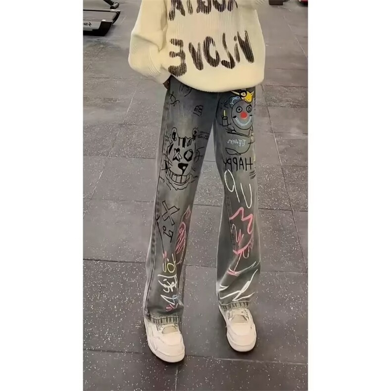【现货】DA462-特批44春秋万圣节穿搭裤子设计感显瘦直筒微喇裤,男装休闲裤,星座603-2