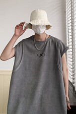 麂皮绒背心重磅坎肩男T恤日系复古美式港风潮1016-1T175P35K55，男装背心/马甲，星座1016-1（原电商B408-1）