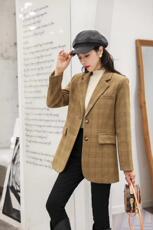 【现货】新款2021冬装羊毛呢格子外套，其它，百媚丽人