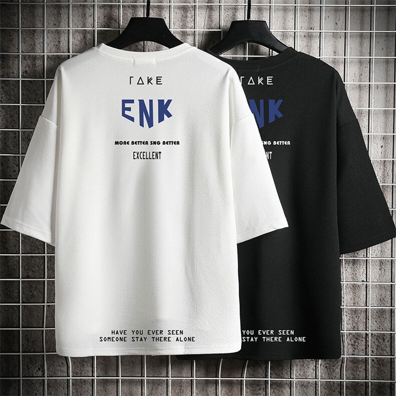 Q11120-P30春夏季七分袖t恤男大码五分袖男短袖中袖网格挂拍,男装T恤,电商A040A