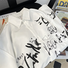 衬衫男士韩版潮流长袖涂鸦帅气百搭2024夏季新款ins外套CY751-P43，男装衬衫，星座412-3