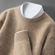 2025年秋季长袖青春流行圆领男款，男装羊绒套衫，戎叶云台