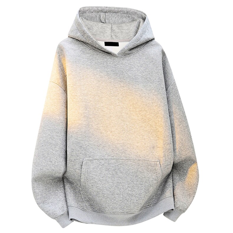 无帽绳版二开秋冬美式高街重磅曼巴棉纯色连帽卫衣外套X056，男装卫衣，电商A486-1