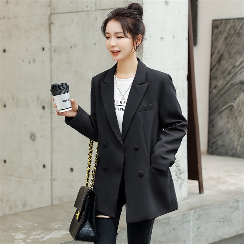 小众设计感西装外套女春秋天高级感休闲气质女神范西服潮牌双排扣,女装西装,韩蔻秀