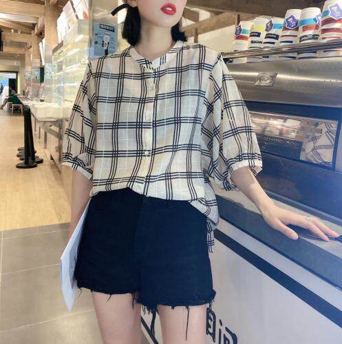 现货欧货格子小衫不挑人，女装，悠奈尔