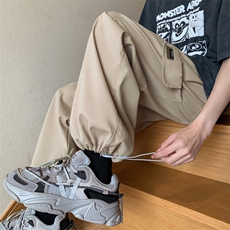 工装裤男春季潮流宽松阔腿裤男款休闲裤男装抽绳束脚裤子KD238，男装休闲裤，星座1116A-1（原606A）