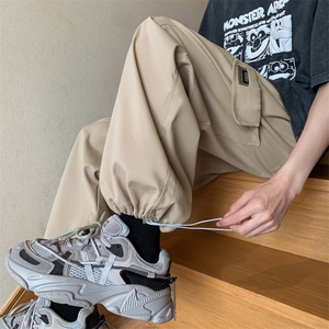 工装裤男春季潮流宽松阔腿裤男款休闲裤男装抽绳束脚裤子 KD238图片