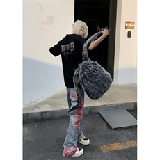 【网图】蕾丝拼接微喇牛仔裤直筒美式高街hiphop裤子NZK14LL-P65，男装牛仔裤，星座1007（原301D）