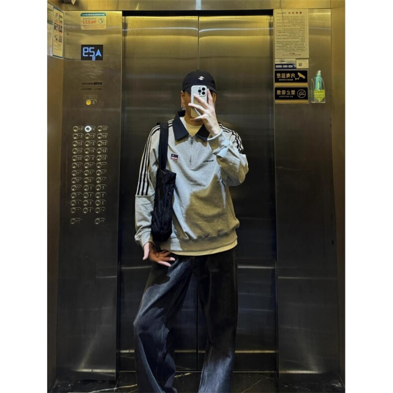 1506/Q67750/P6翻领polo衫秋冬季潮牌青少年学生长袖外套美式上衣,女装短外套,星座1506