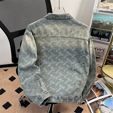 高街百搭牛仔夹克衫男港风复古春秋季学生外套潮8872P65，男装工装外套，星座410-2