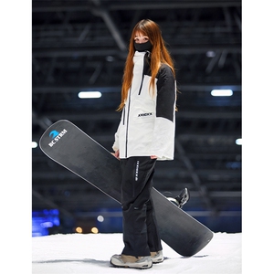 冬季防水防风加棉加厚潮滑雪衣男女连帽抽绳滑雪服外套HF57-P175图片