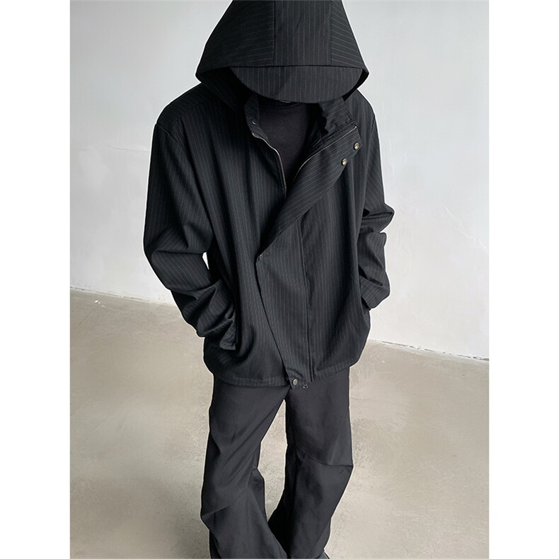 现货！高品质男士条纹质感西服连帽冲锋衣夹克外套JK72-P118,男装夹克,电商B288