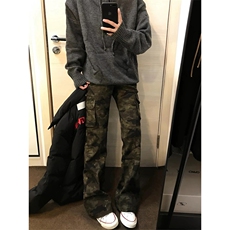 【网图】B221美式ins高街暗黑微喇迷彩牛仔裤LK25462-特P45控78，男装牛仔裤，电商B221