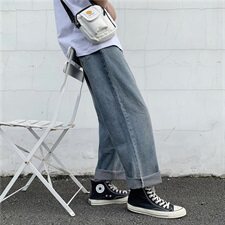 910A-N3312秋装基础款纯色牛仔裤韩版宽松休闲情侣长裤男，男装牛仔裤，星座910A