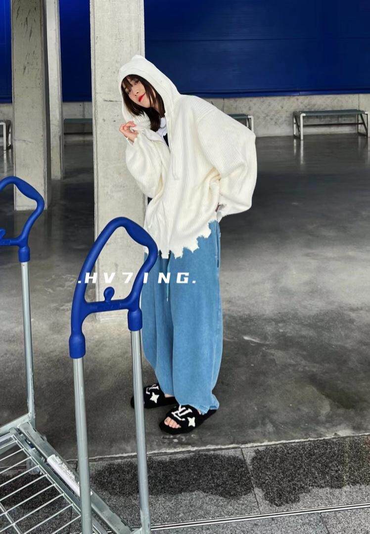 冬季新款帽衫毛衣，女装针织衫/毛衣，HV7ING