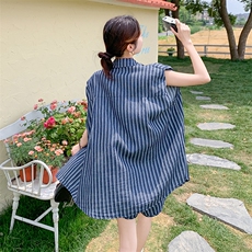 条纹衬衫短裤两件套女夏季2025超火独特绝美韩系休闲高级感一整套，女装套装/套裙，维壹