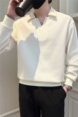 2025春季新款卫衣男社会小伙长袖polo衫拼接宽松外套W15P78控108，男装卫衣，电商B276A