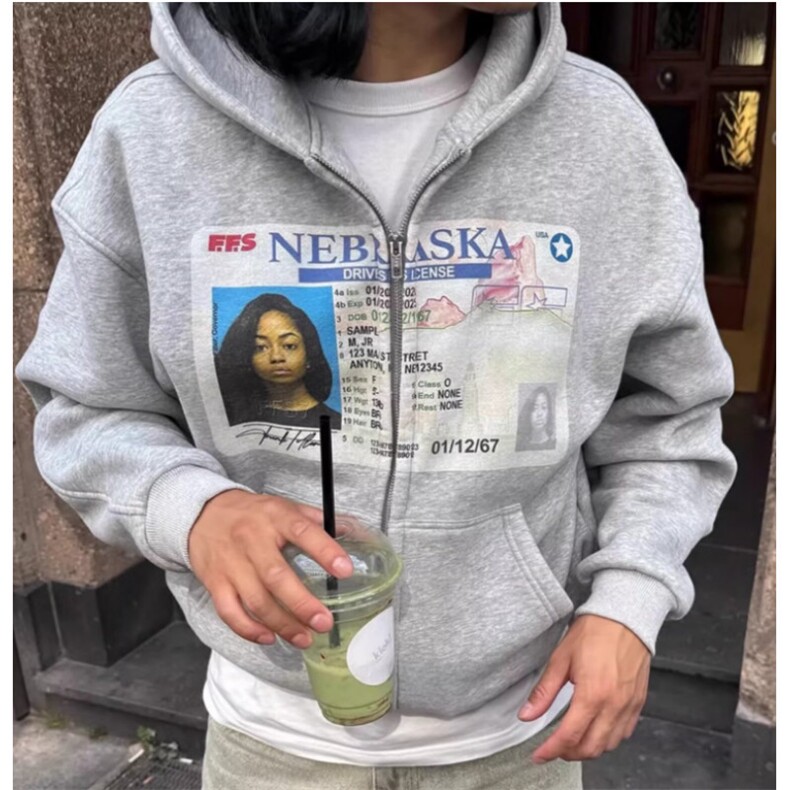 [004]宽松卫衣新款外套潮牌美式连帽拉链开衫A079-W17-P56,女装短外套,电商A079