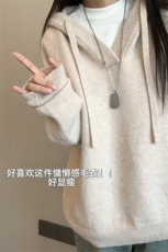 连帽针织衫套头情侣韩系慵懒毛衣帽衫外套男女5Q1135-TP5598，男装针织衫/毛衣，电商A102