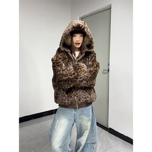 网图豹纹座山雕pu皮棉服外套男冬季加厚双面穿夹克MY82218-特P115图片