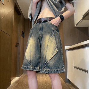 2024夏季新款美式复古做旧宽松水洗牛仔裤B315-K24063-p55控78图片