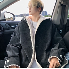 潮牌座山雕棉服冬季男加绒加厚连帽棉衣外套M6021P115控148，男装棉衣，电商A157