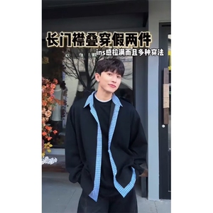 痞帅外套男高街潮牌港风日系韩版宽松夹克卫衣513AWY2494特P45图片