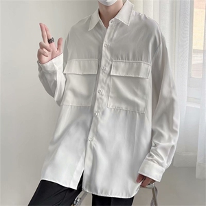 长袖衬衫春款男港风潮流C037P32图片