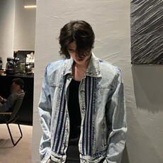 三条杠翻领牛仔外套男款潮流街头百搭设计感工装夹克HH8941P73，男装工装外套，星座1013-5