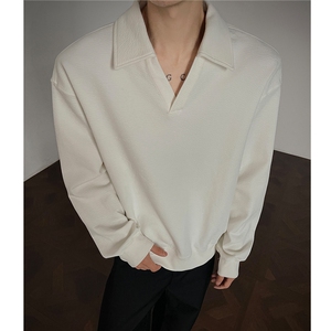 秋装新品 海欧领卫衣男polo衫短款版宽松长袖外套H1119 特P48,男装Polo衫,电商A341