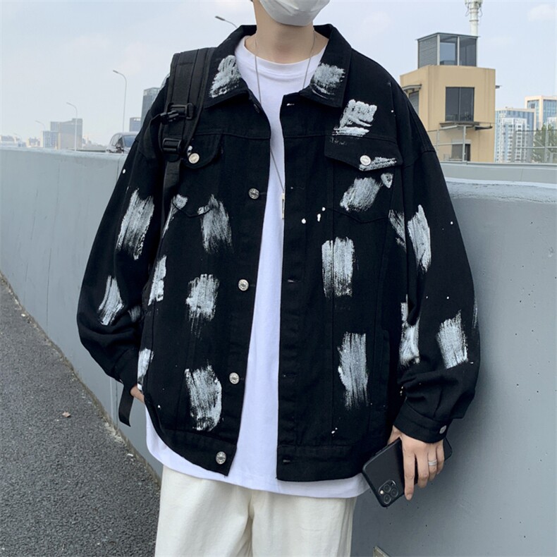 2023秋冬季潮翻领撞色休闲外套潮流韩版宽松夹克W6181-P60,男装夹克,星座512-2